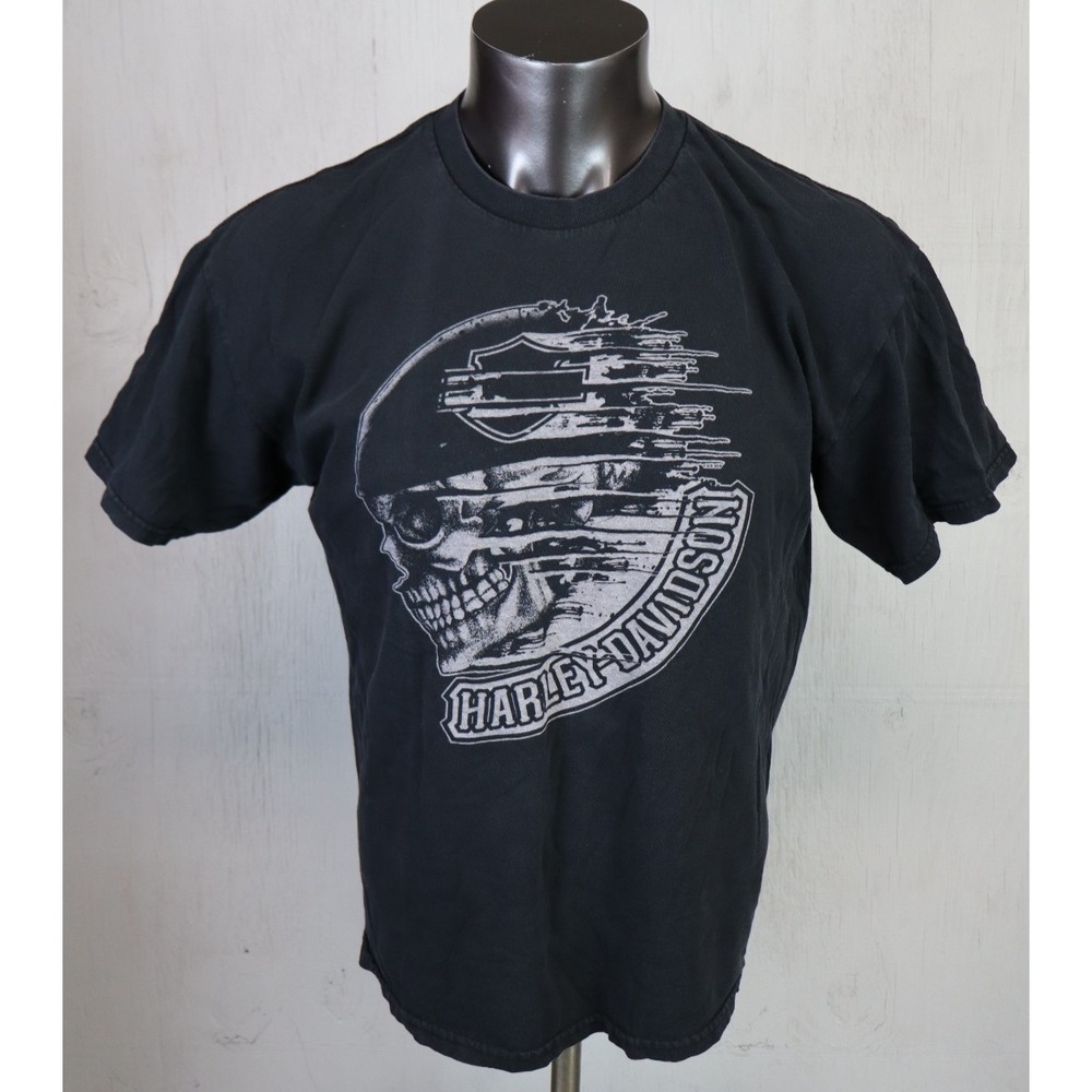 Mens Harley Davidson T‎ Shirt Size L House Of Thunder Morgan Hill Vintage Skull